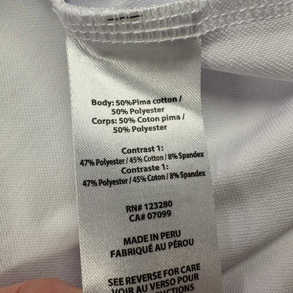 Travis Mathew Shirt Mens Large White Gray Polo Collared Golf Casual Short Sleeve - Picture 4 of 8